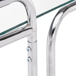Bedford Chrome Finish Round Edge Bar Cart Silver - Inspire Q -Famous Furniture Store GUEST fffa4fa6 1618 4f33 8b3b f215df7d7724